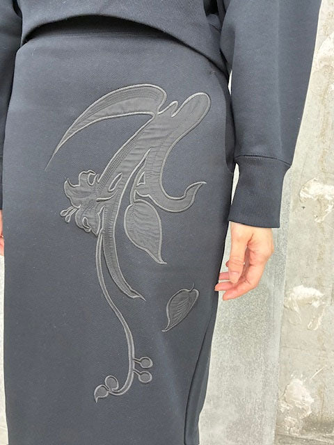 
                  
                    Floral Embroidery Sweat Skirt-LIGHT BLUE-
                  
                