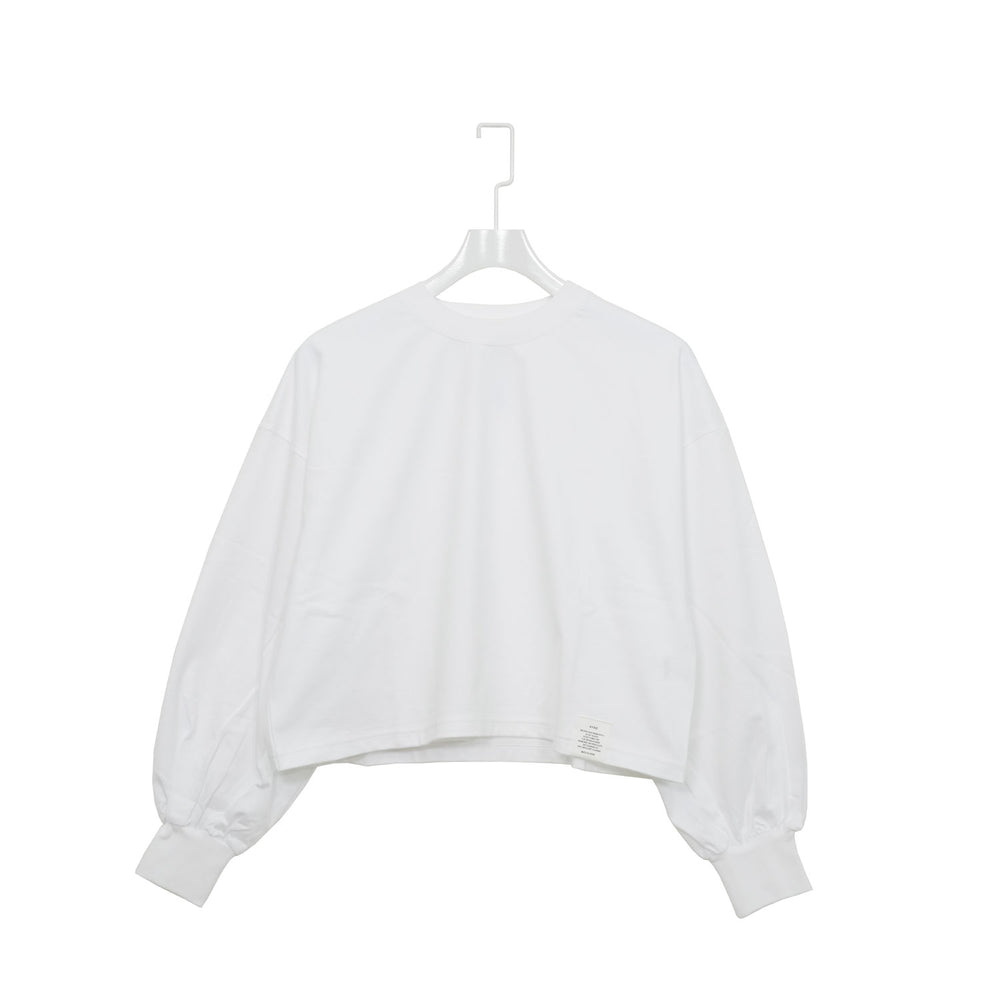 CROPPED LONG-SLV TEE/BIG FIT(6.5OZ)-WHITE -