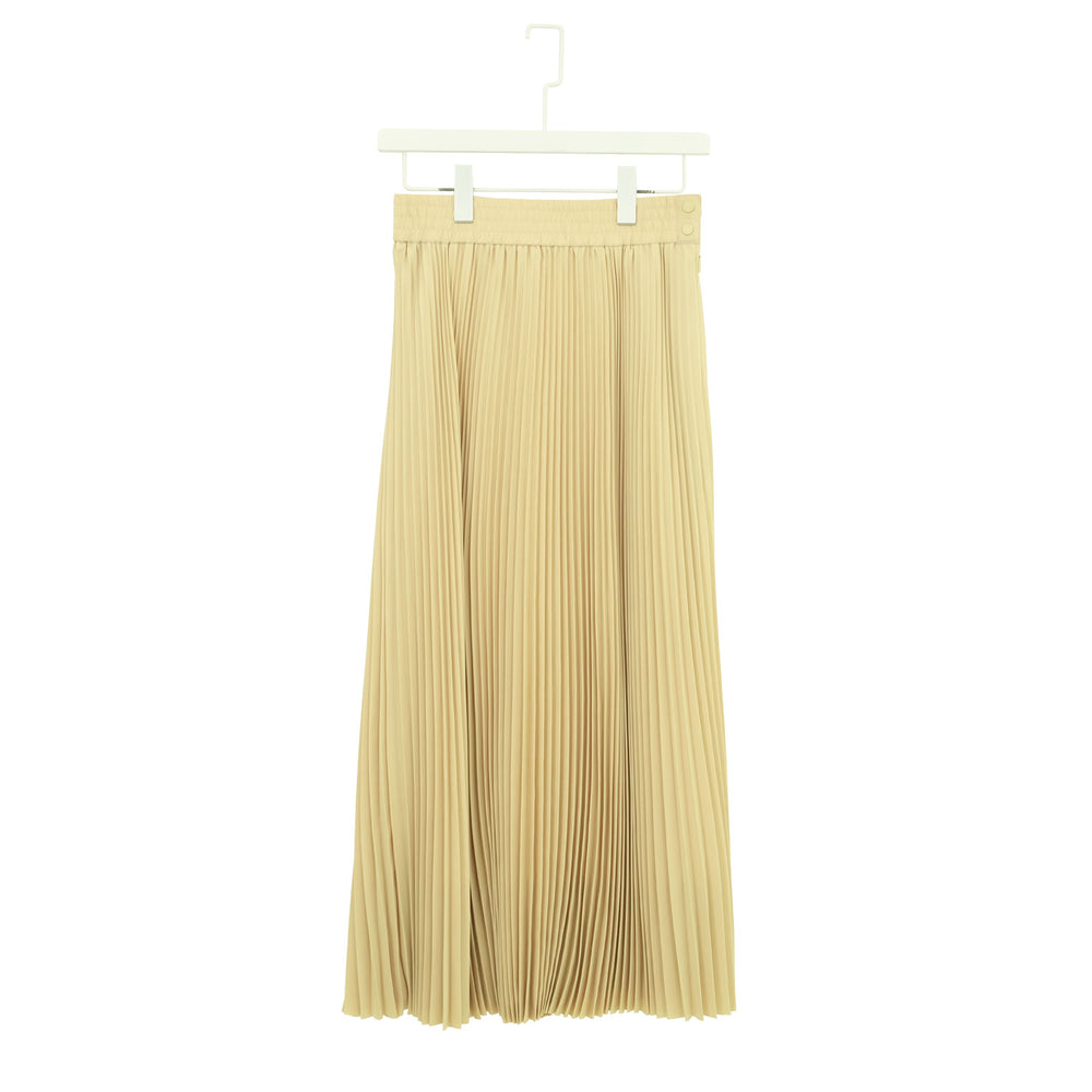 TAFFETA PLEATED SKIRT-CREAM-