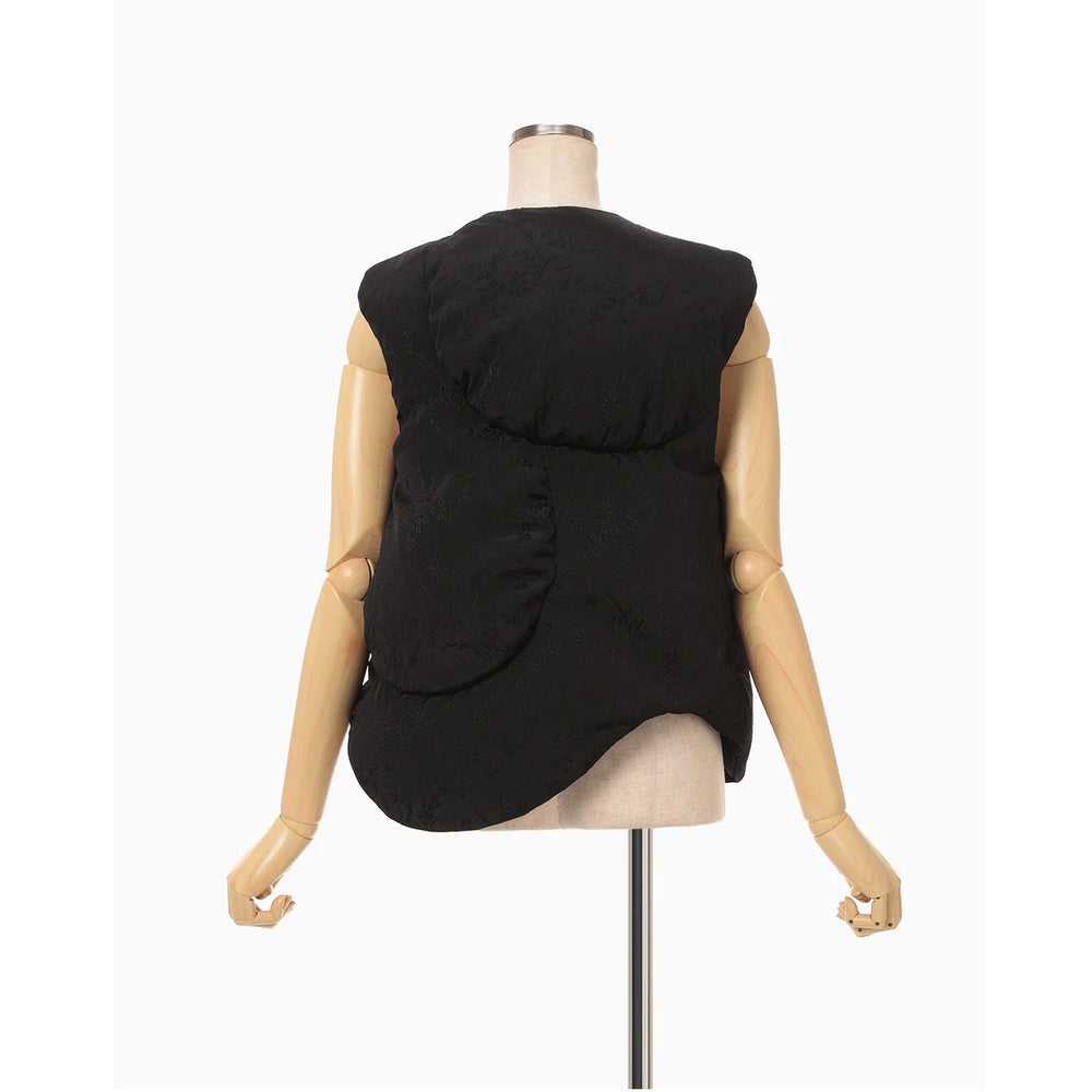 専用商品‼️Floral Jacquard Rounded Down Vest Floral Jacquard Rounded Down Vest - black – OBLIGE