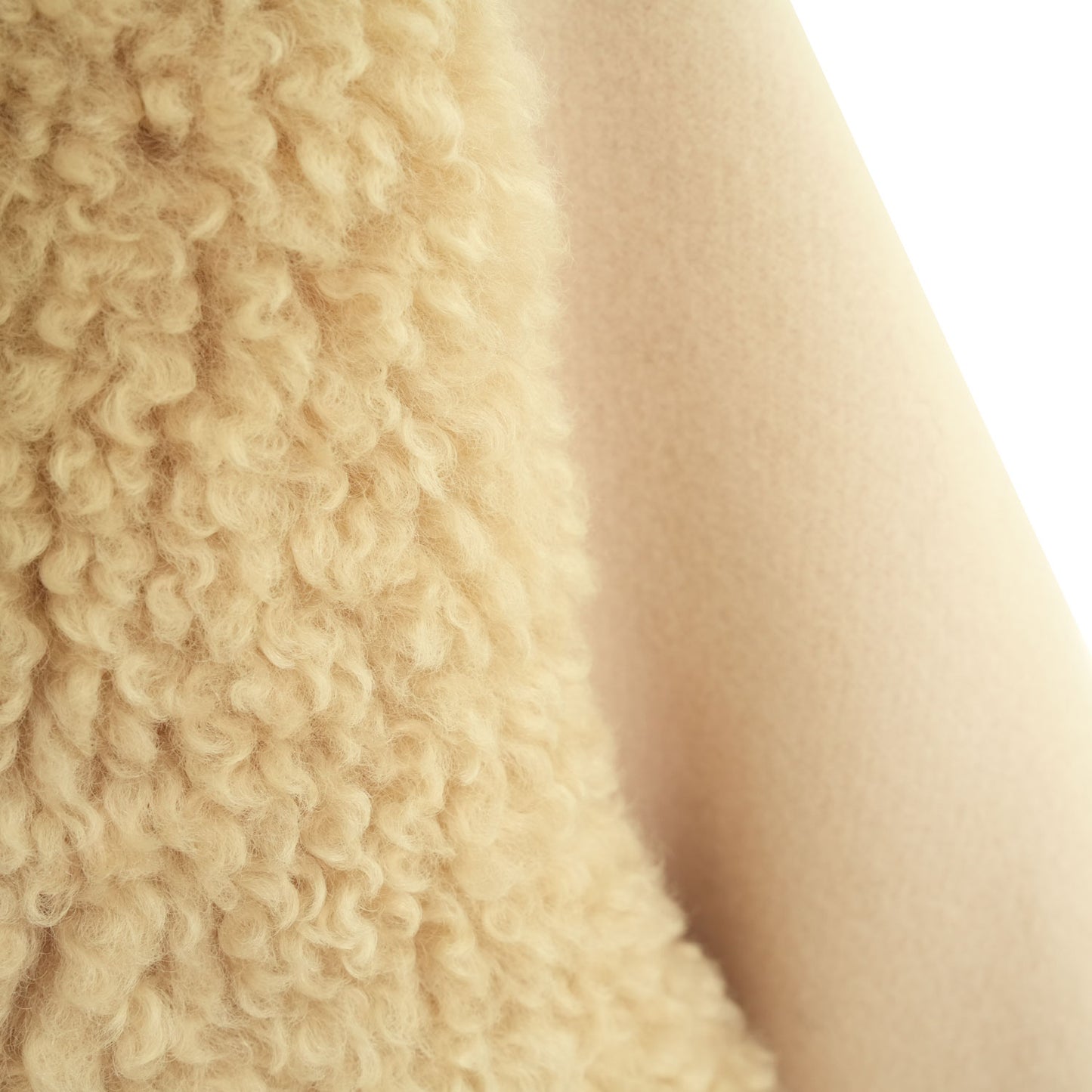 
                  
                    DOUBLE FACE FAUX SHEARLING DUFFLE JACKET-CREAM-
                  
                