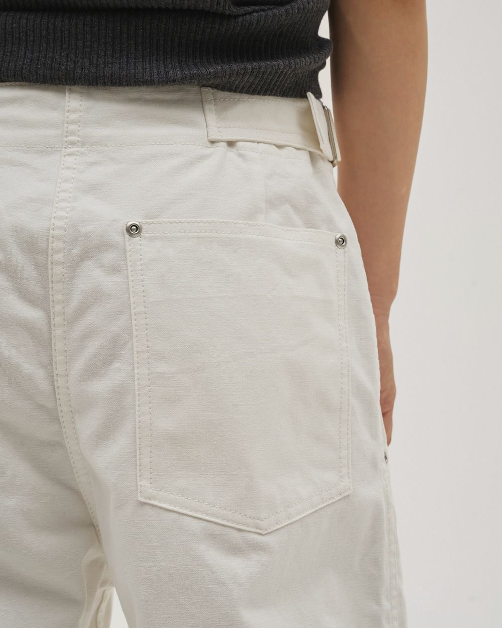 
                  
                    Boyfriend Cotton Pants-WHITE-
                  
                