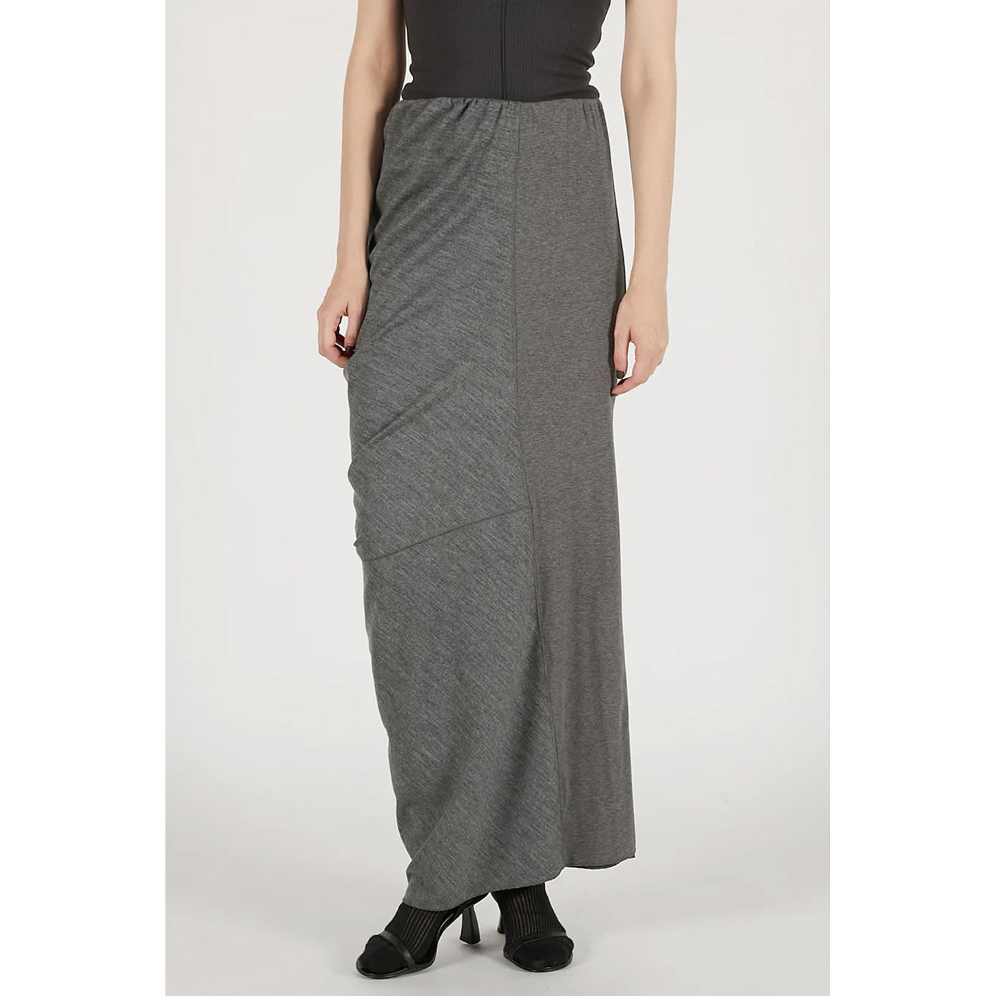 
                  
                    Wool Slouchy Skirt-GREY-
                  
                