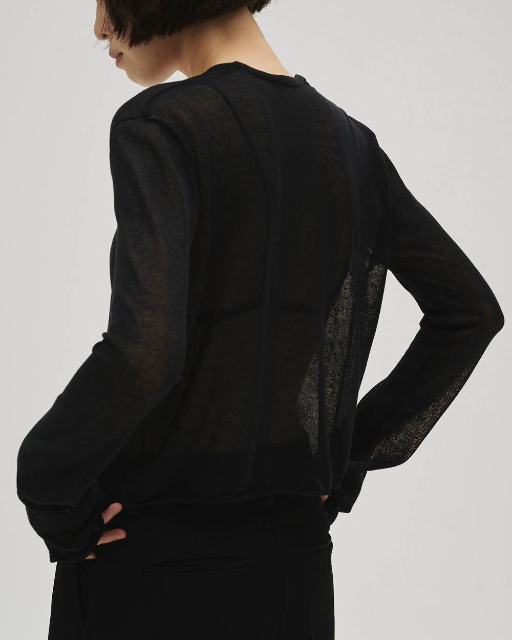 
                  
                    Compact Sheer Knitcardigan -WHITE-
                  
                