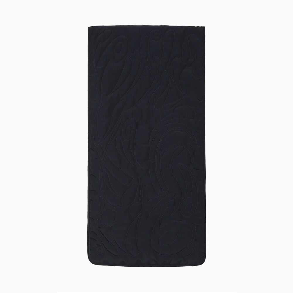 Silk Nylon Quilted Scarf - navy