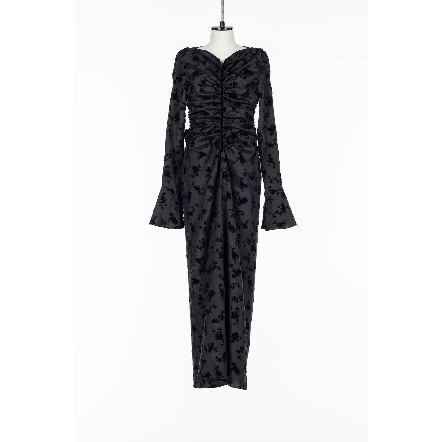 
                  
                    FLOCKED ROSE PRINT GATHERED DRESS
                  
                