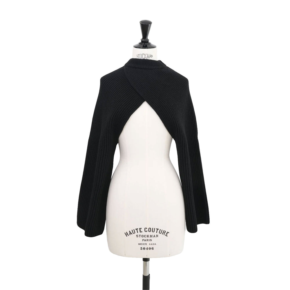 RIBBED KNIT WOOL SHRUG