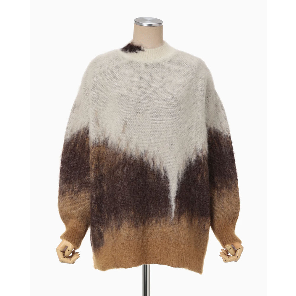 
                  
                    Drip Glaze Pattern Mohair Knitted Top - brown
                  
                