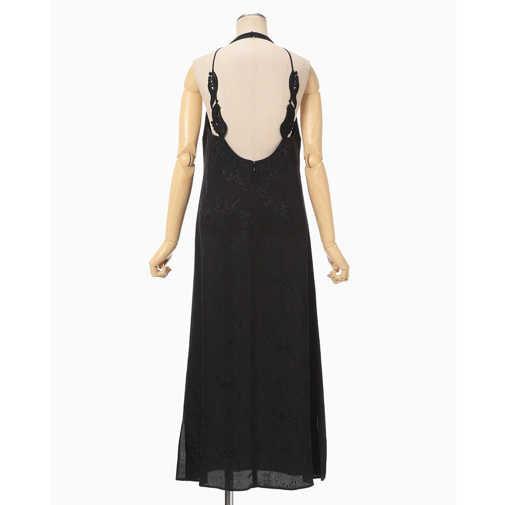 Floral Jacquard Camisole Dress - black – OBLIGE