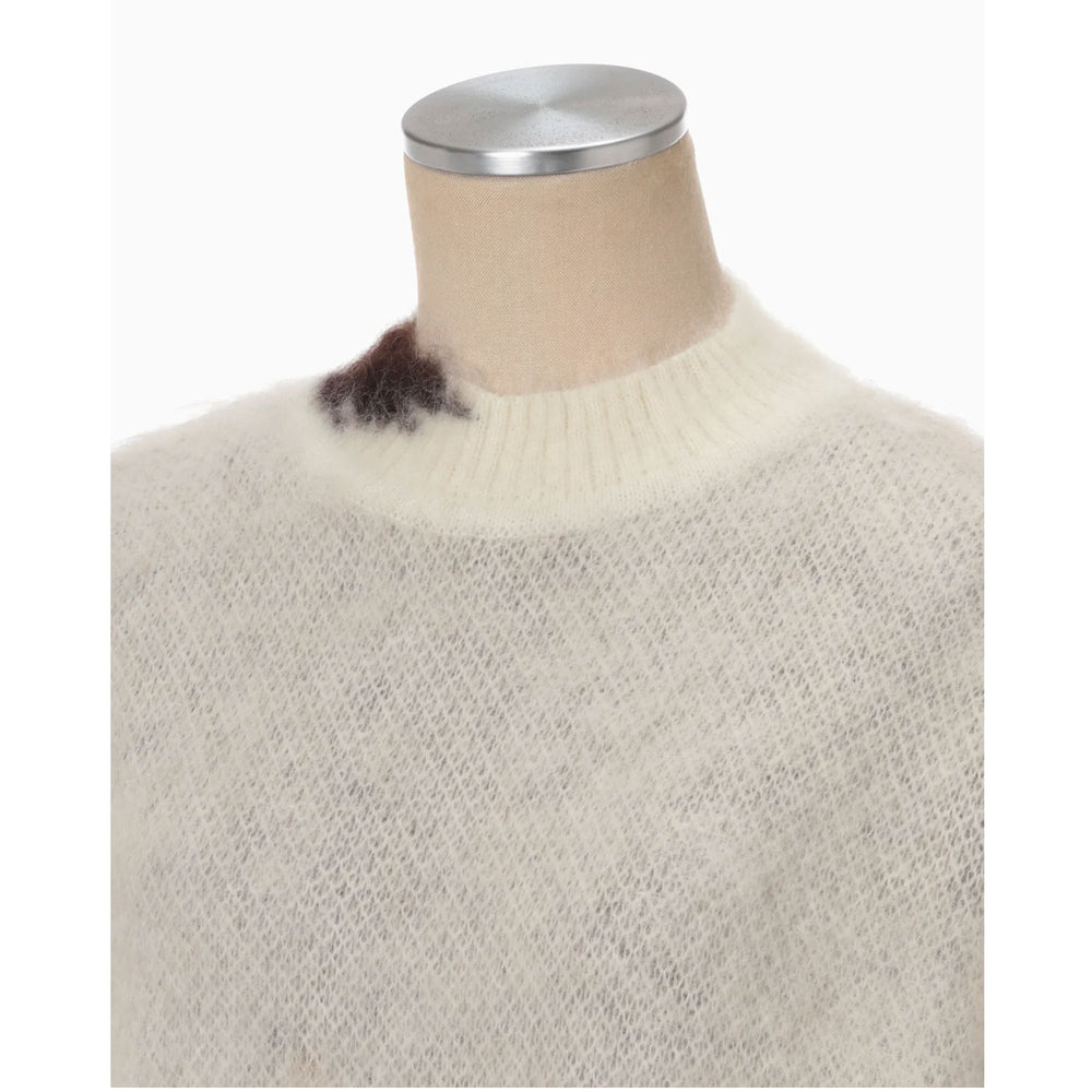 
                  
                    Drip Glaze Pattern Mohair Knitted Top - brown
                  
                