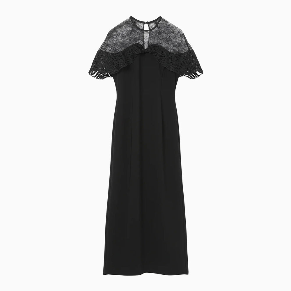 Tulle Lace Classic Dress - black
