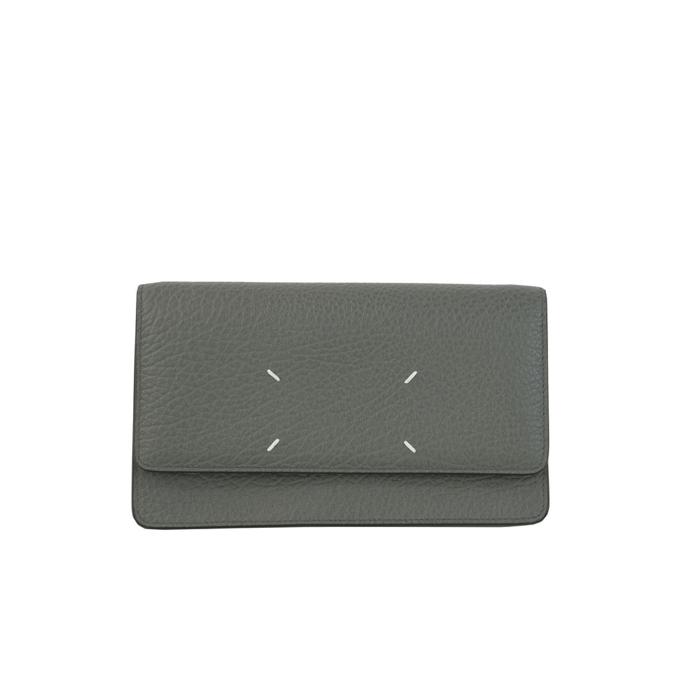 4-Stitch Chain Wallet -PEBBLE GREY-