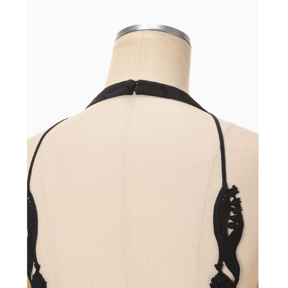 
                  
                    Floral Jacquard Camisole Dress - black
                  
                