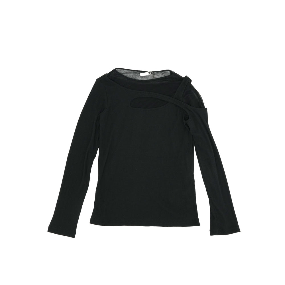 SHEER MAZE TOP-BLACK-