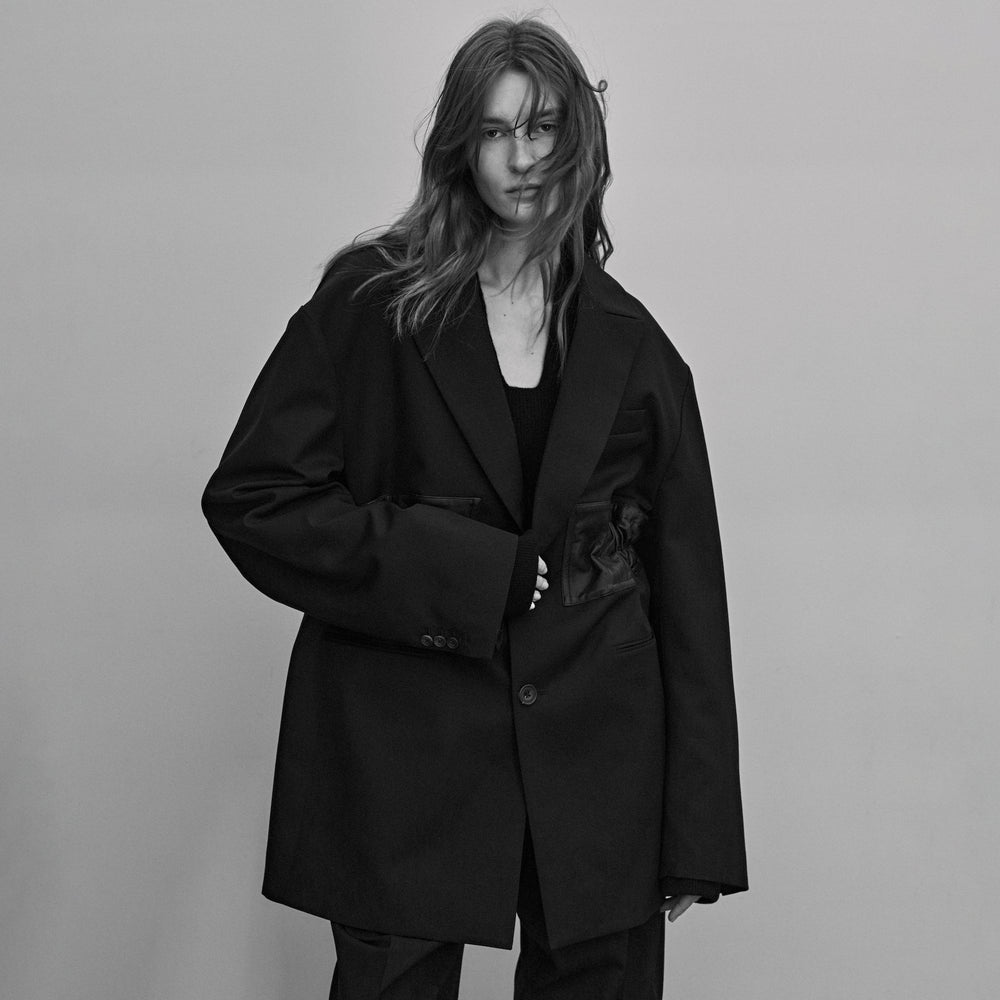 OVERSIZED LEATHER CORSETED JACKET – OBLIGE