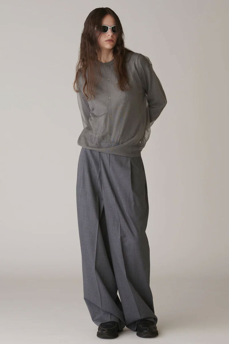 
                  
                    Wool Over Size Pants -NAVY STRIPE-
                  
                
