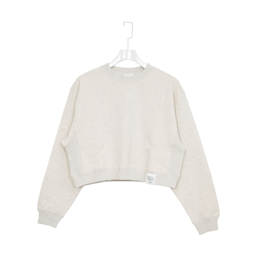 CROPPED SWEAT SHIRT-OATMEAL-