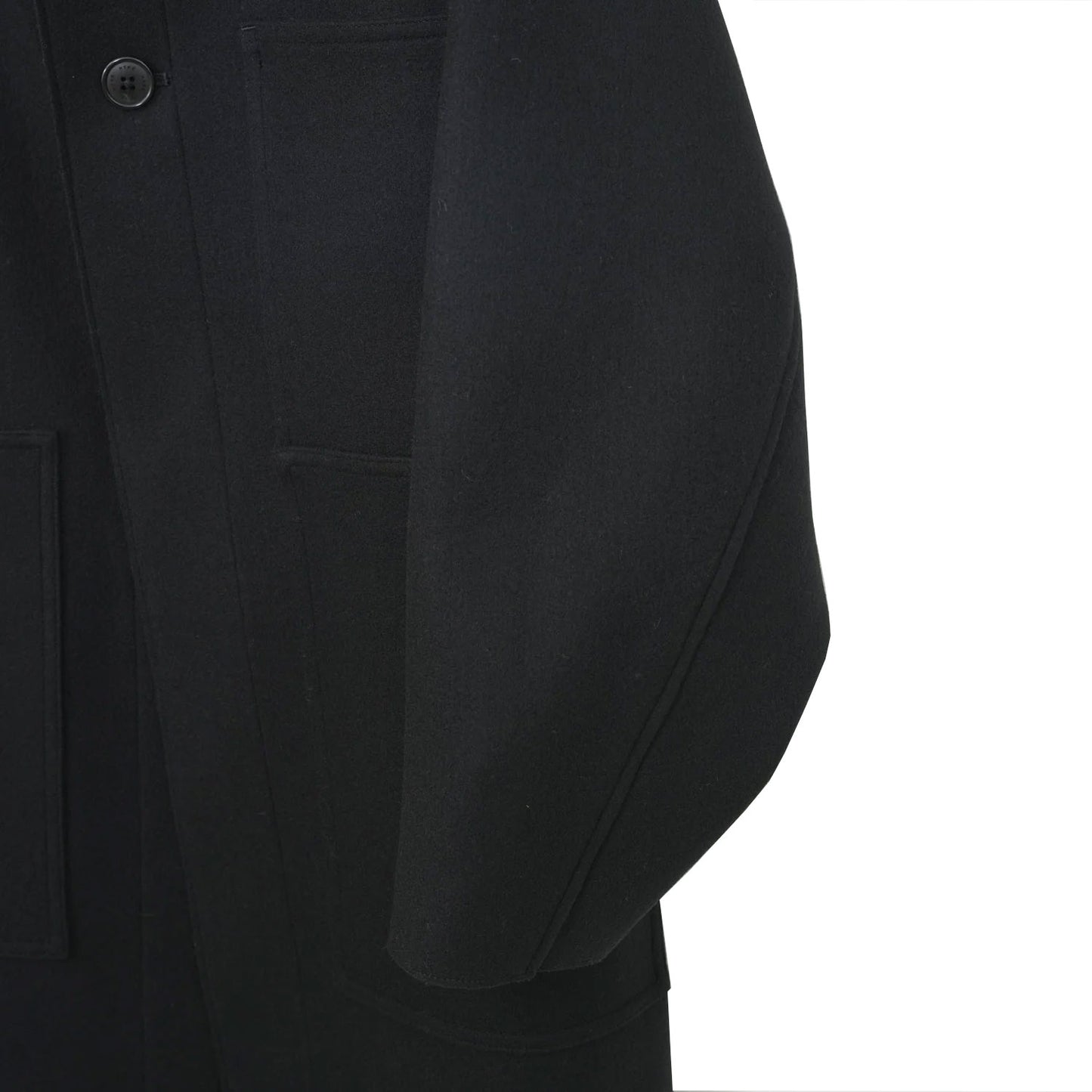 
                  
                    MELTON HOODED WORK COAT-BLACK-
                  
                