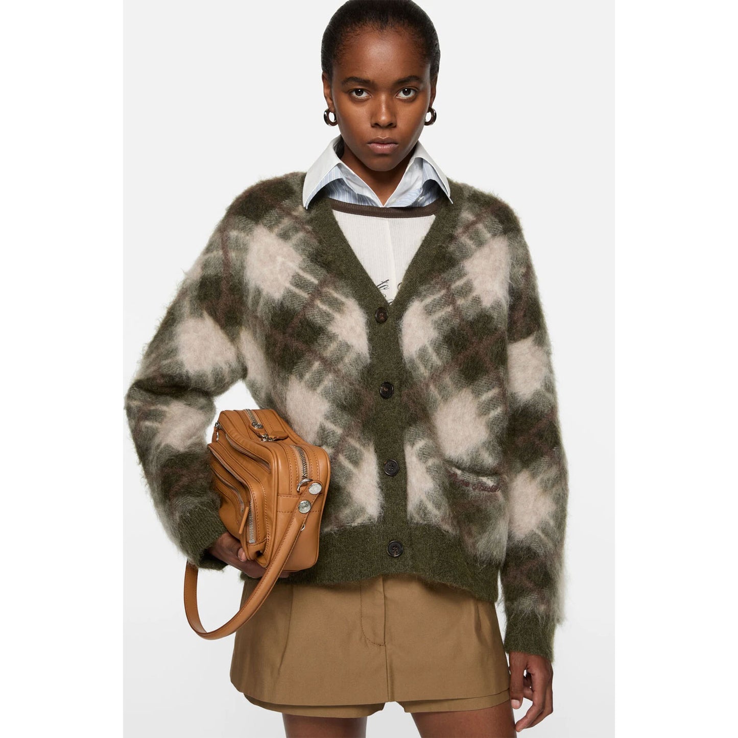 
                  
                    V-neck mohair cardigan
                  
                
