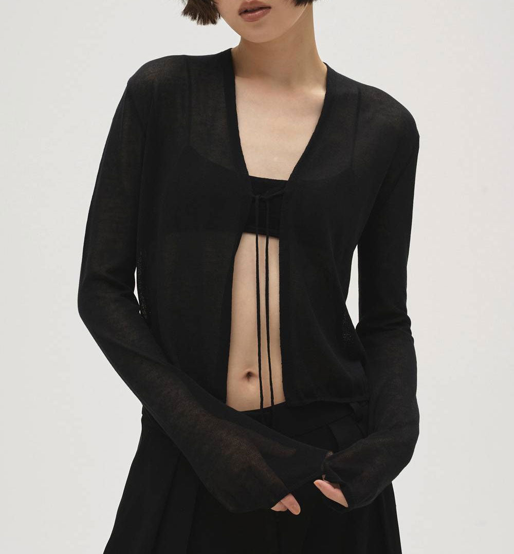 
                  
                    Compact Sheer Knitcardigan -WHITE-
                  
                
