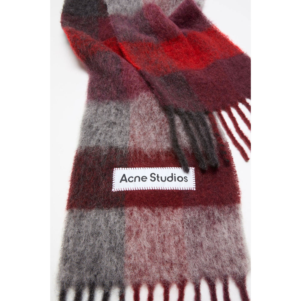 
                  
                    Mohair check scarf-RED/BLACK-
                  
                