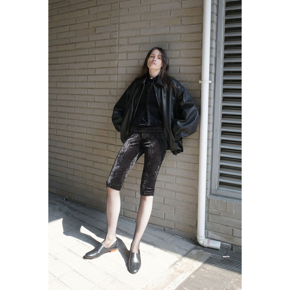 
                  
                    FAKE LEATHER BALLOON JACKET-BLACK-
                  
                