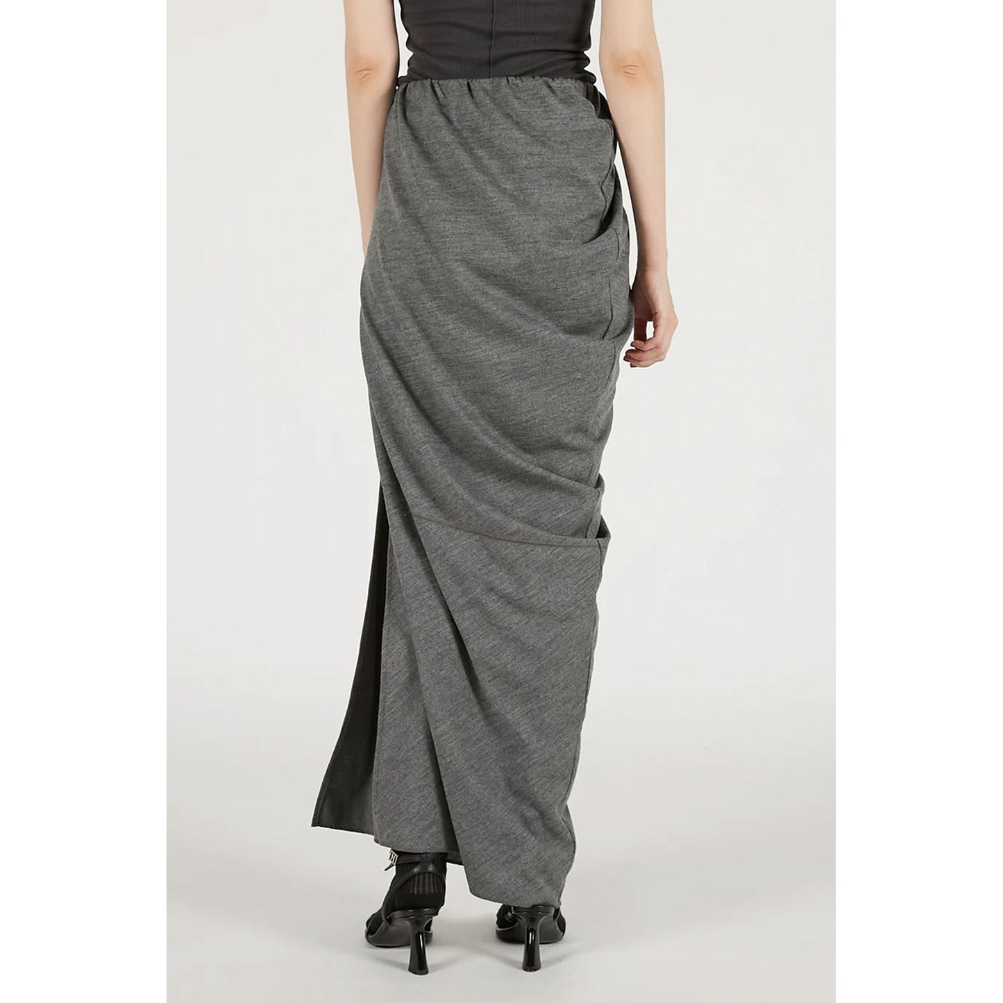 
                  
                    Wool Slouchy Skirt-GREY-
                  
                