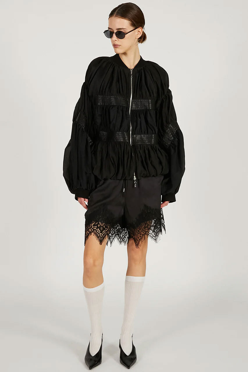 
                  
                    Shear Volume Blouson-Black-
                  
                