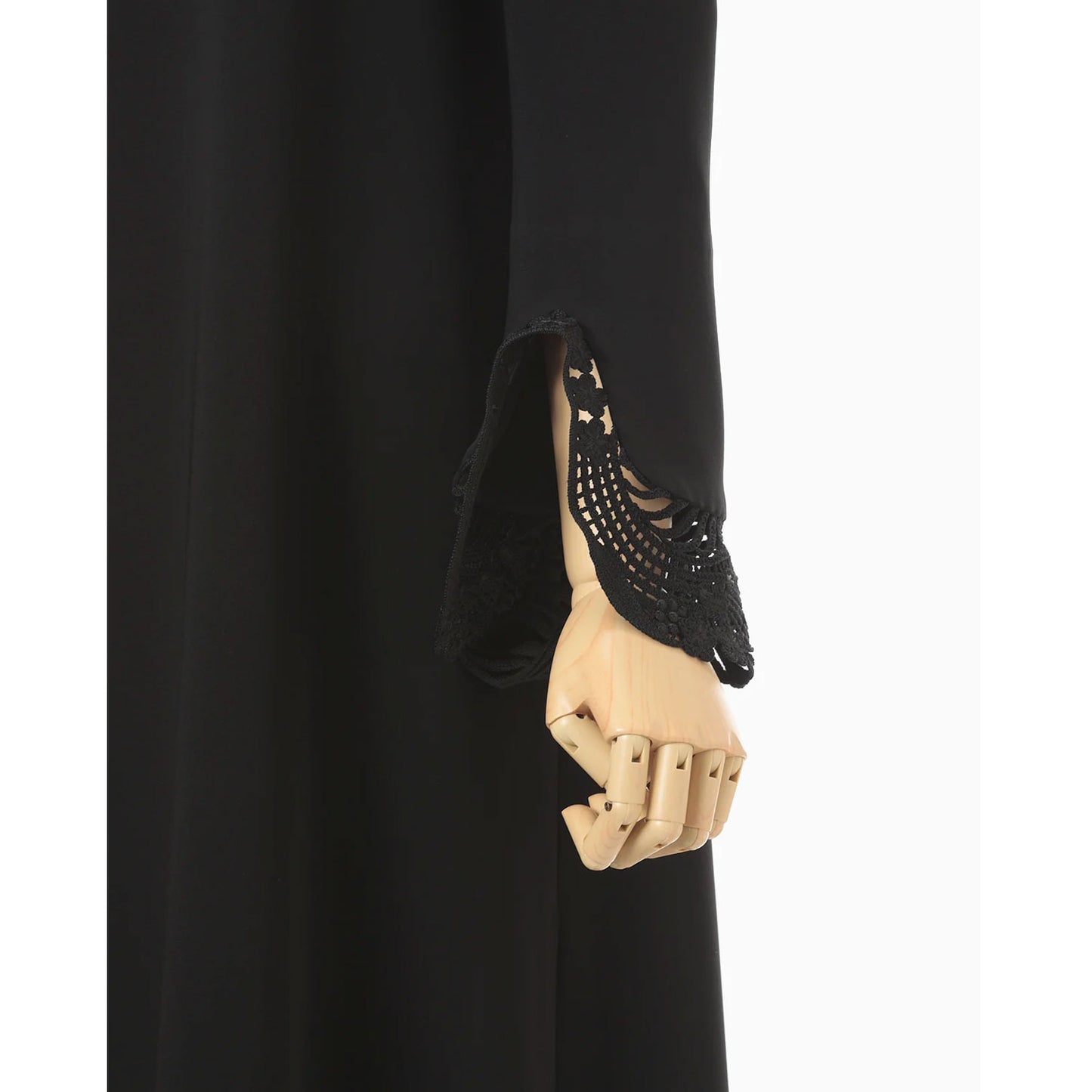 
                  
                    Embroidered Cuffs A-Line Dress - black
                  
                