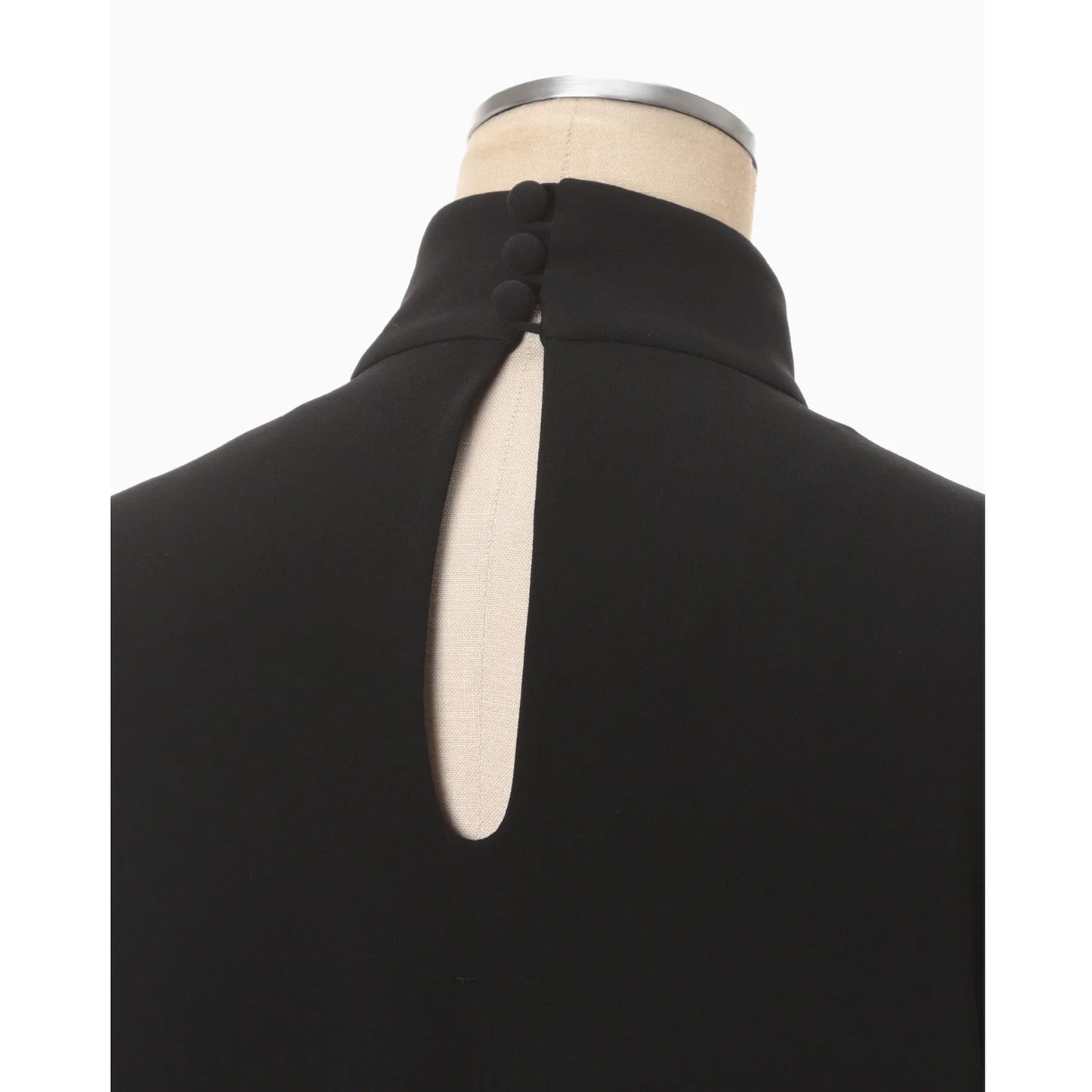 
                  
                    Embroidered Cuffs A-Line Dress - black
                  
                