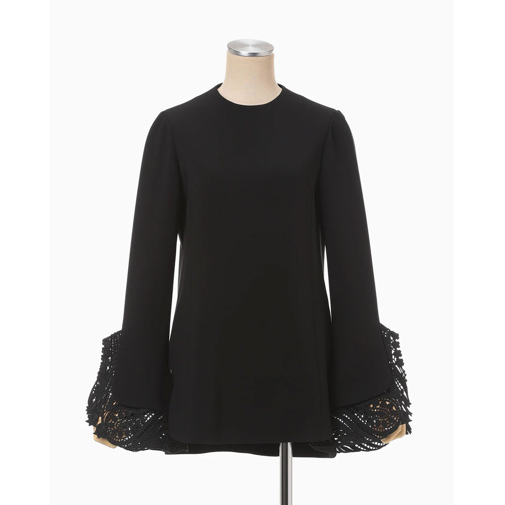 Embroidered Cuffs Top - black – OBLIGE