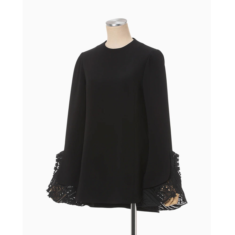 トップス Embroidered Cuff Top Embroidered Cuffs Top - black – OBLIGE