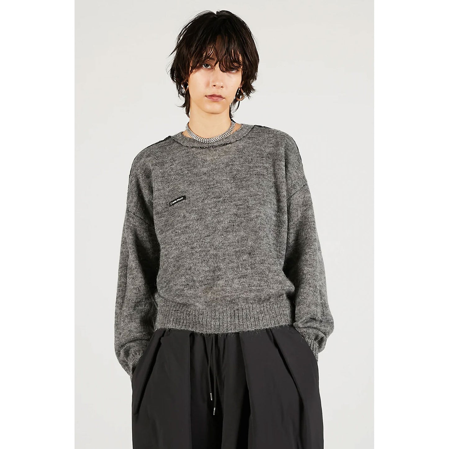 
                  
                    Reversible Mohair Knit -GREY-
                  
                