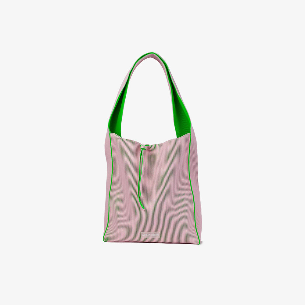 KASANE REVERSIBLE TASUKI TOTE LARGE -LIGHT PINK×NEON GREEN-