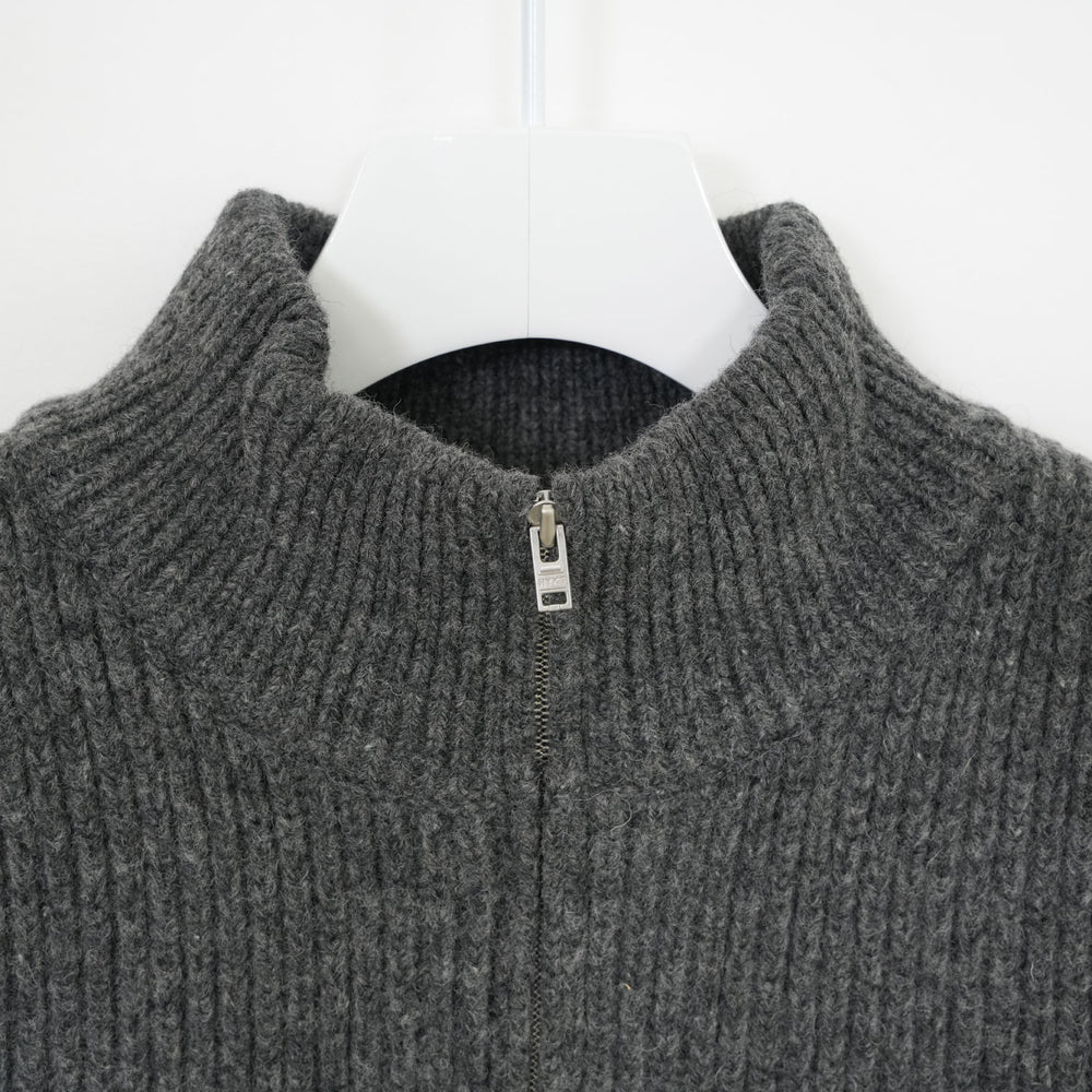 
                  
                    RIBBED KNIT WOOL VEST-CAMEL-
                  
                