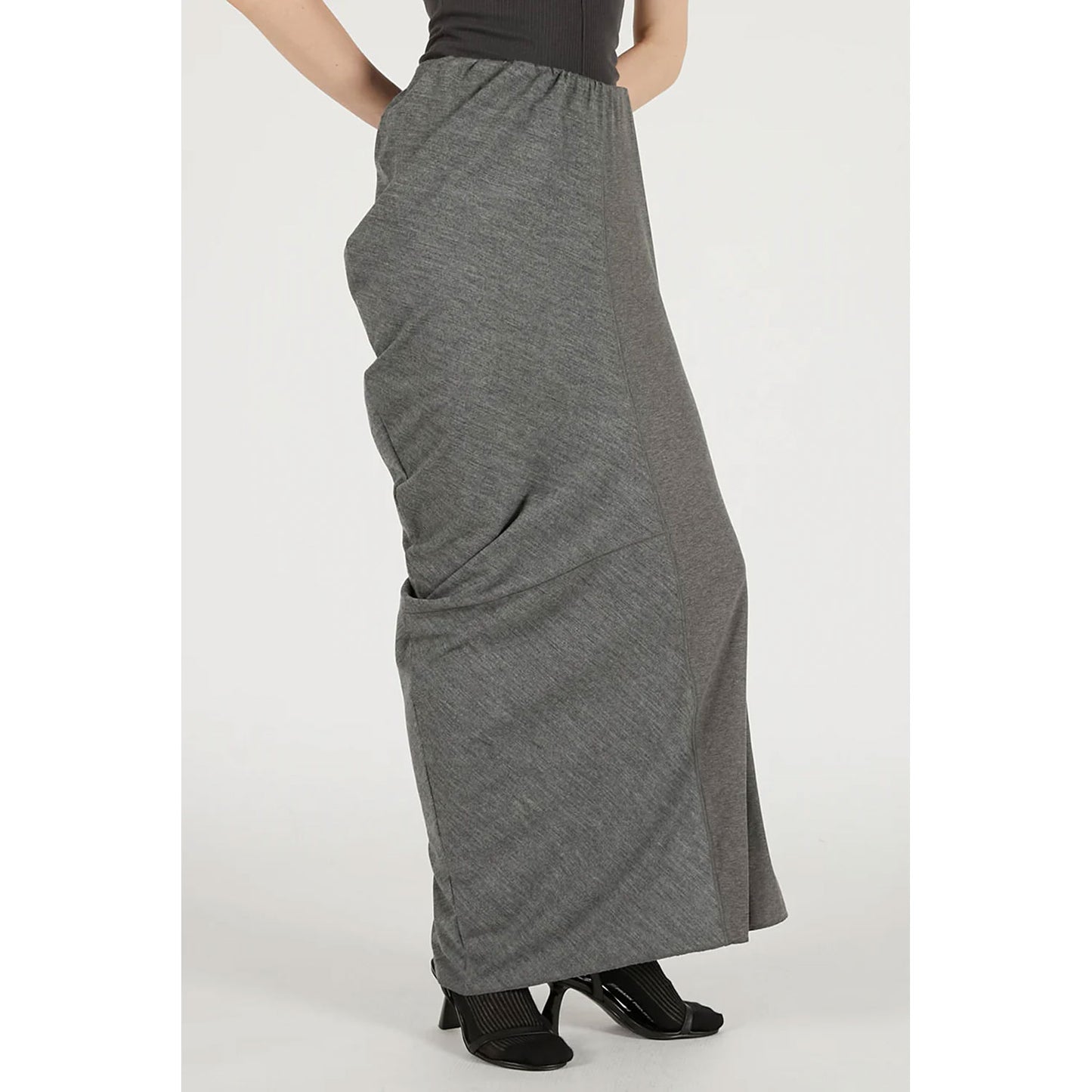
                  
                    Wool Slouchy Skirt-GREY-
                  
                