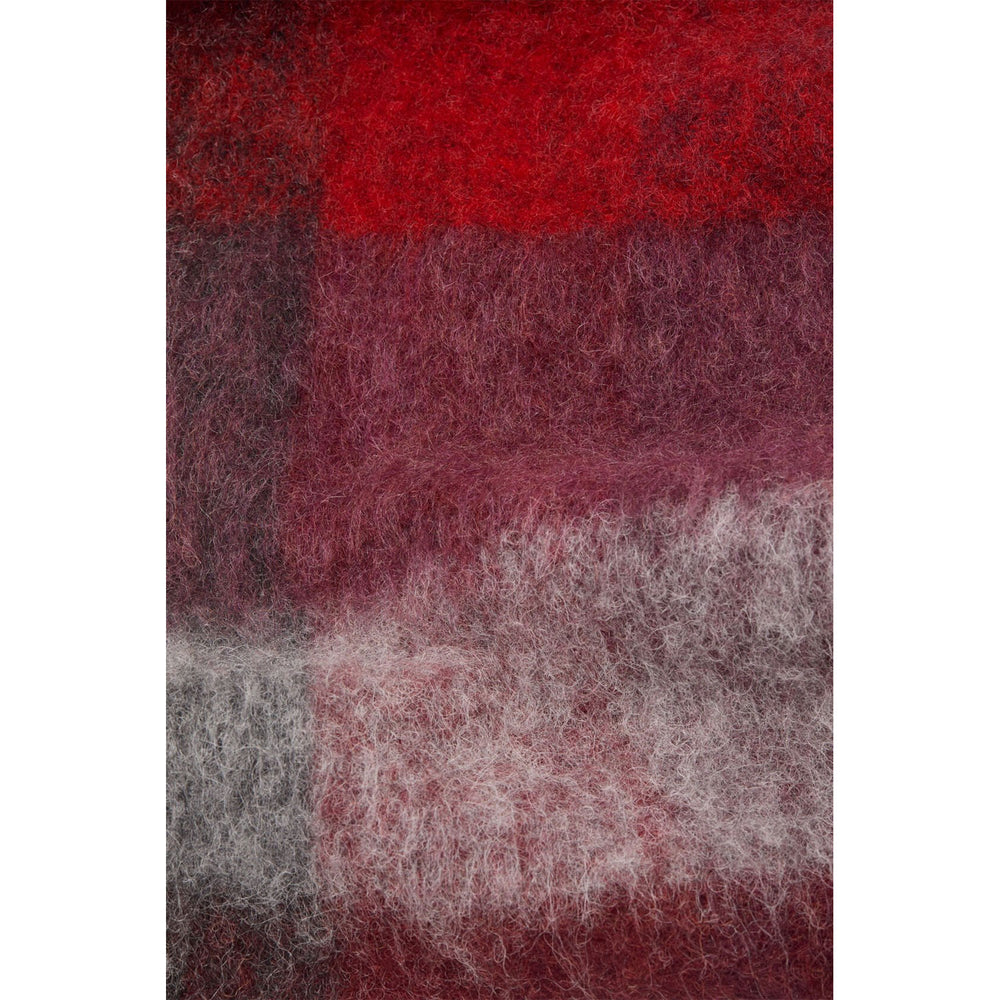 
                  
                    Mohair check scarf-RED/BLACK-
                  
                