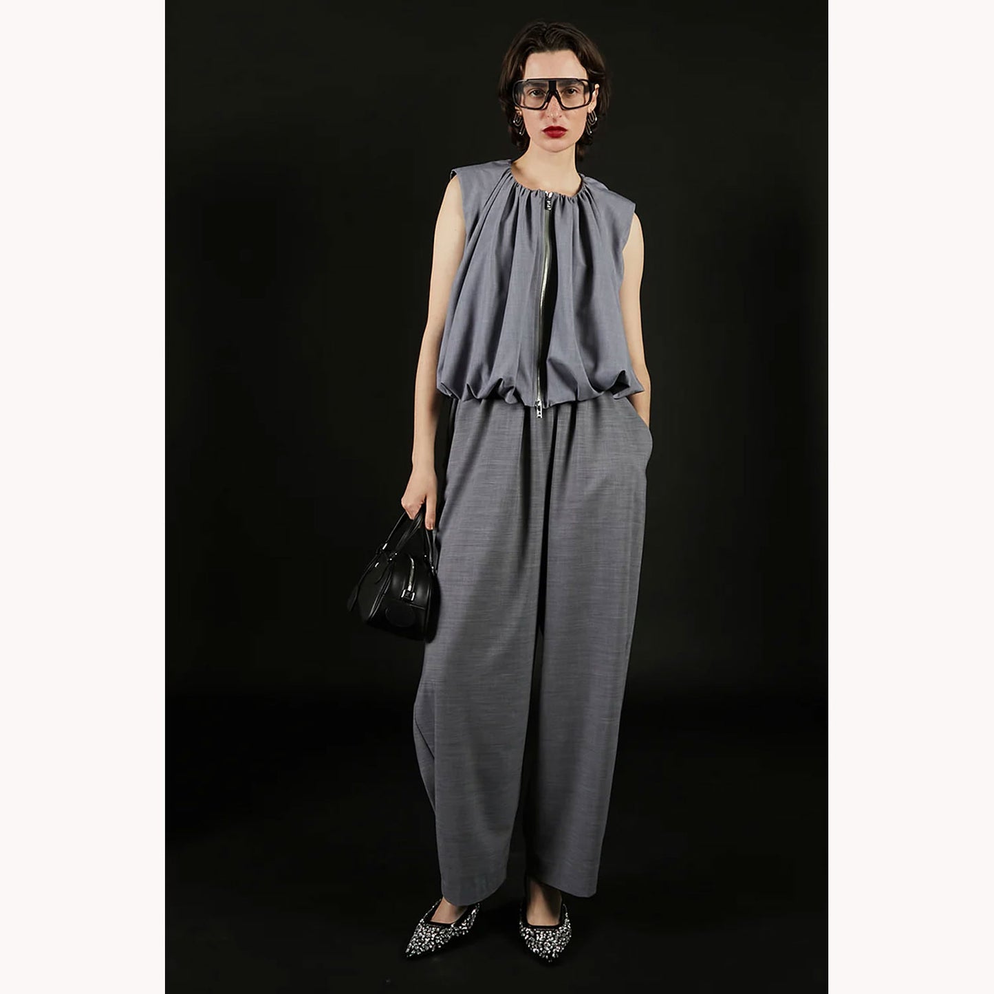 
                  
                    Front Gathered Easy Pants -GREY-
                  
                