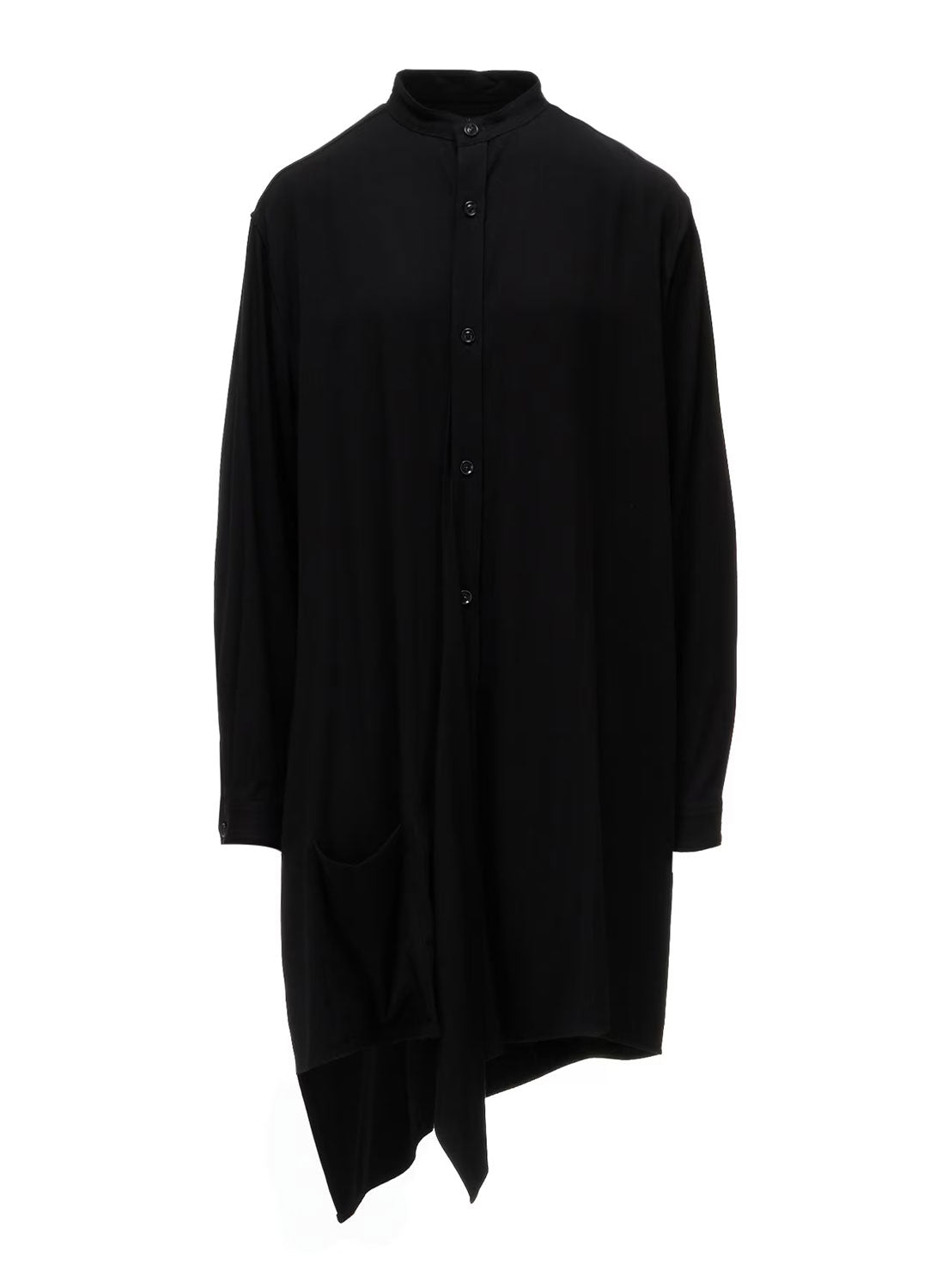 
                  
                    TRIACETATE BLEND STAND COLLAR ASYMMETRIC BLOUSE
                  
                