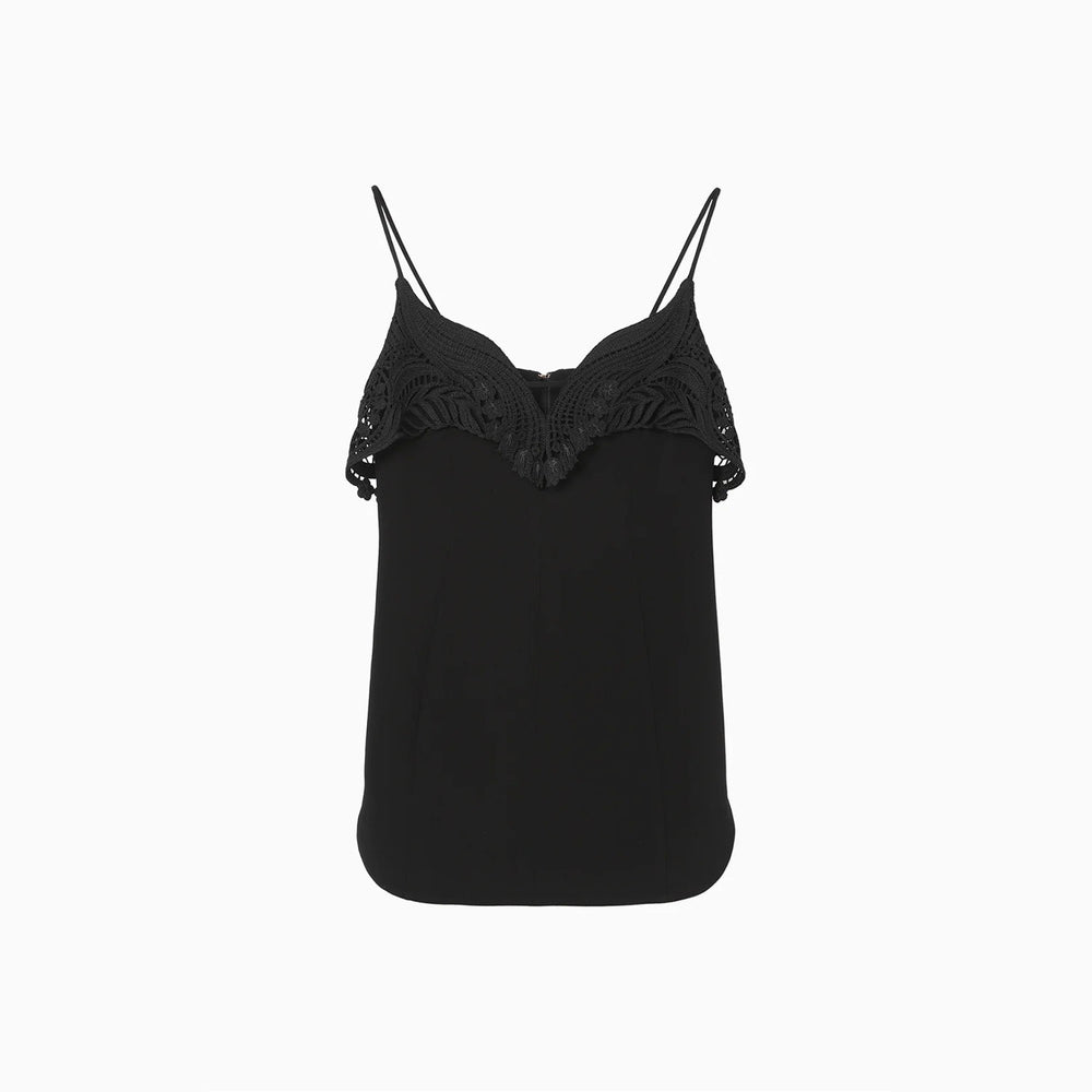Embroidered Camisole Top - black