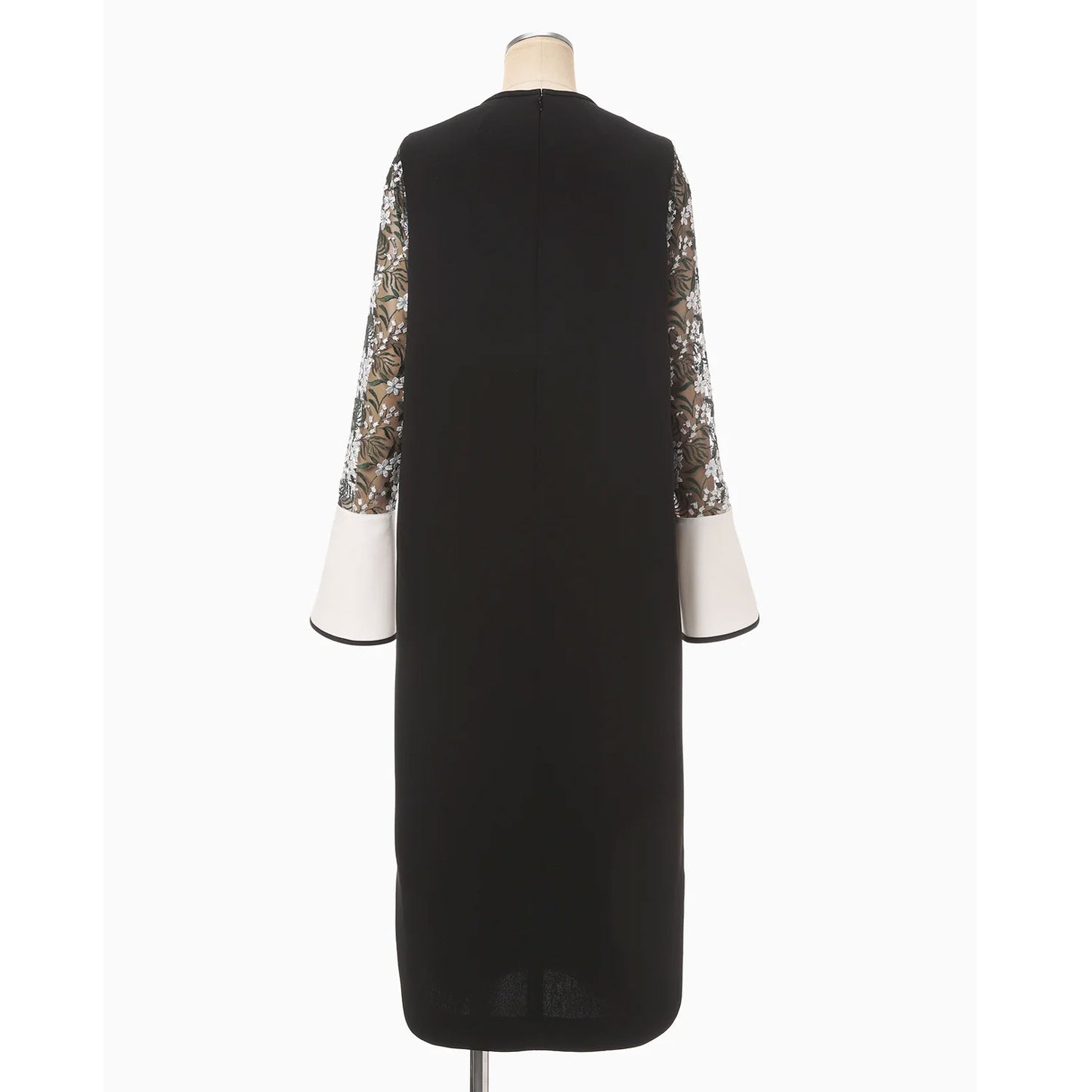 
                  
                    Floral Lace-Sleeve Classic Dress - black
                  
                