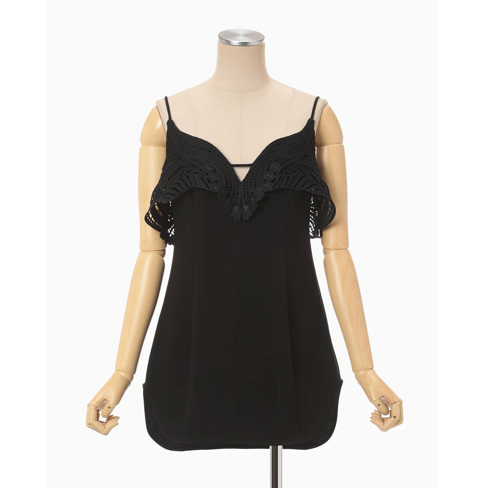 トップス Mame Kurogouchi Embroidered Camisole 1 Embroidered Camisole Top - black – OBLIGE