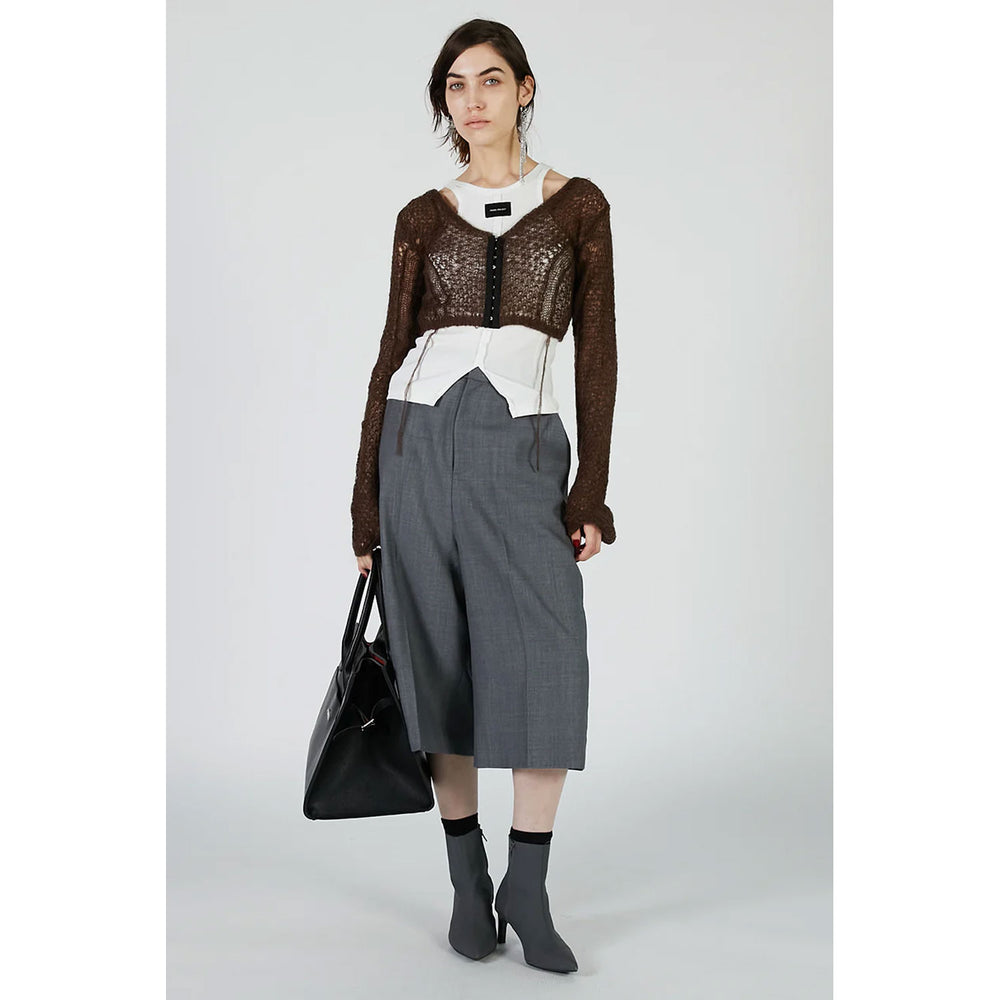 
                  
                    Low-crotch Bermuda Pants-BLACK-
                  
                