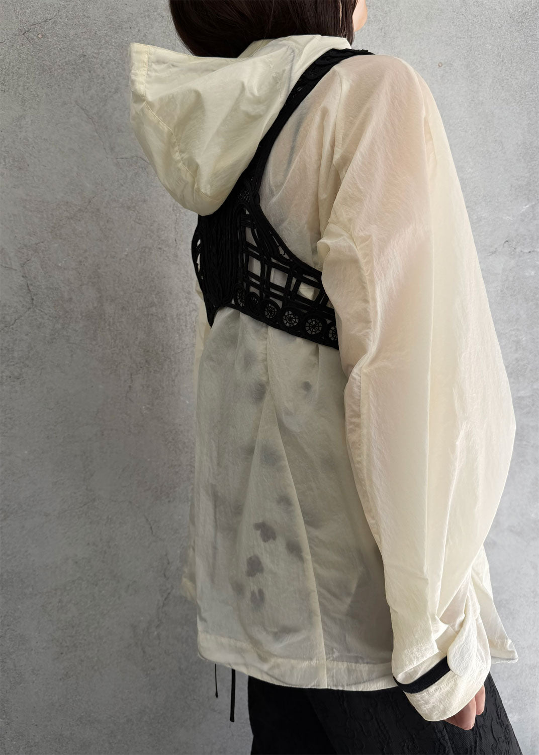 
                  
                    Nylon Oversized Jacket with Cording Embroidery Vest
                  
                