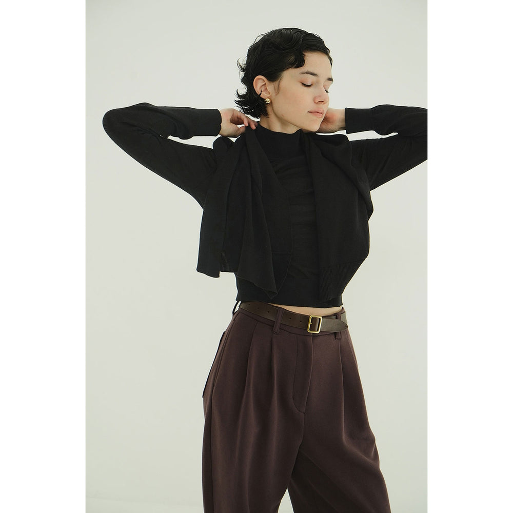 CAPE SET KNIT TOPS -BLACK- – OBLIGE