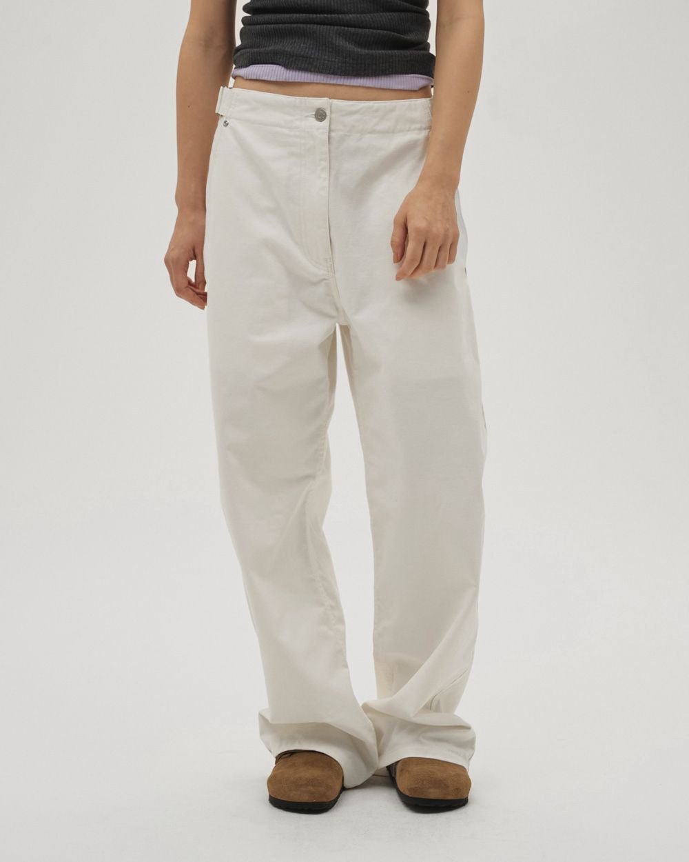 
                  
                    Boyfriend Cotton Pants-WHITE-
                  
                