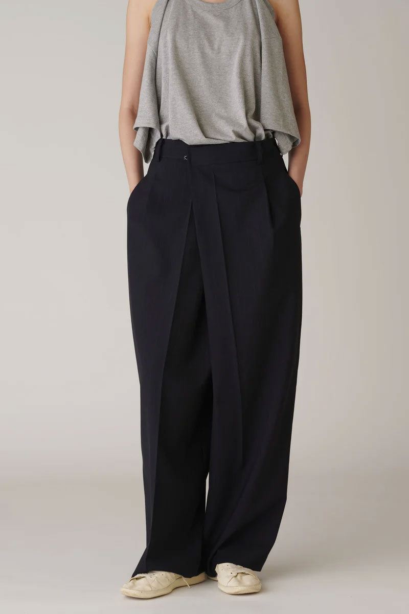 
                  
                    Wool Over Size Pants -NAVY STRIPE-
                  
                