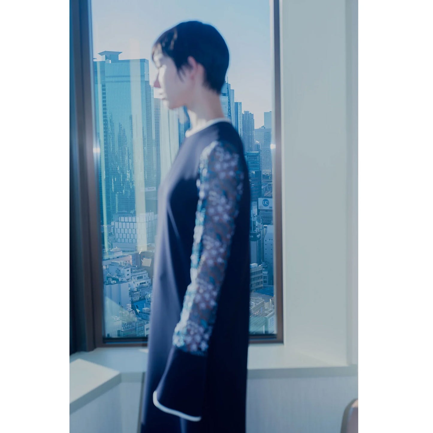 
                  
                    Floral Lace-Sleeve Classic Dress - black
                  
                