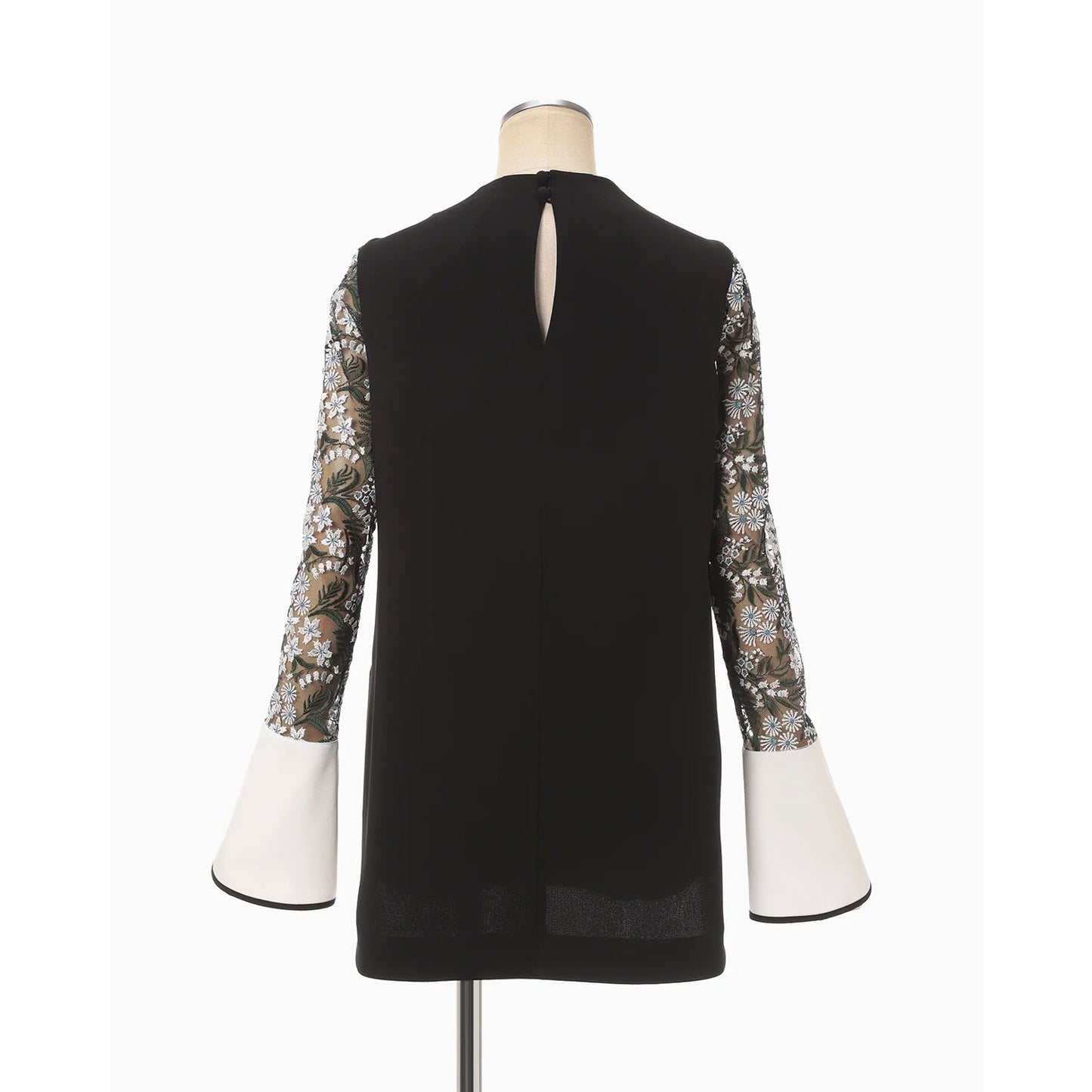 
                  
                    Floral Lace-Sleeve Classic Top - black
                  
                