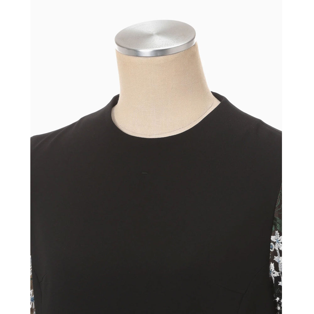 
                  
                    Floral Lace-Sleeve Classic Top - black
                  
                